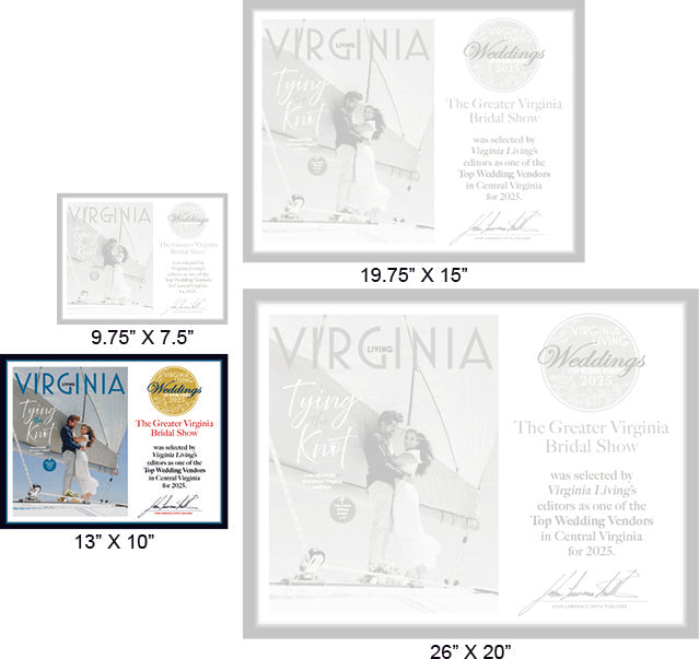 Official Top Wedding Vendors 2025 Plaque, M (13" x 10")